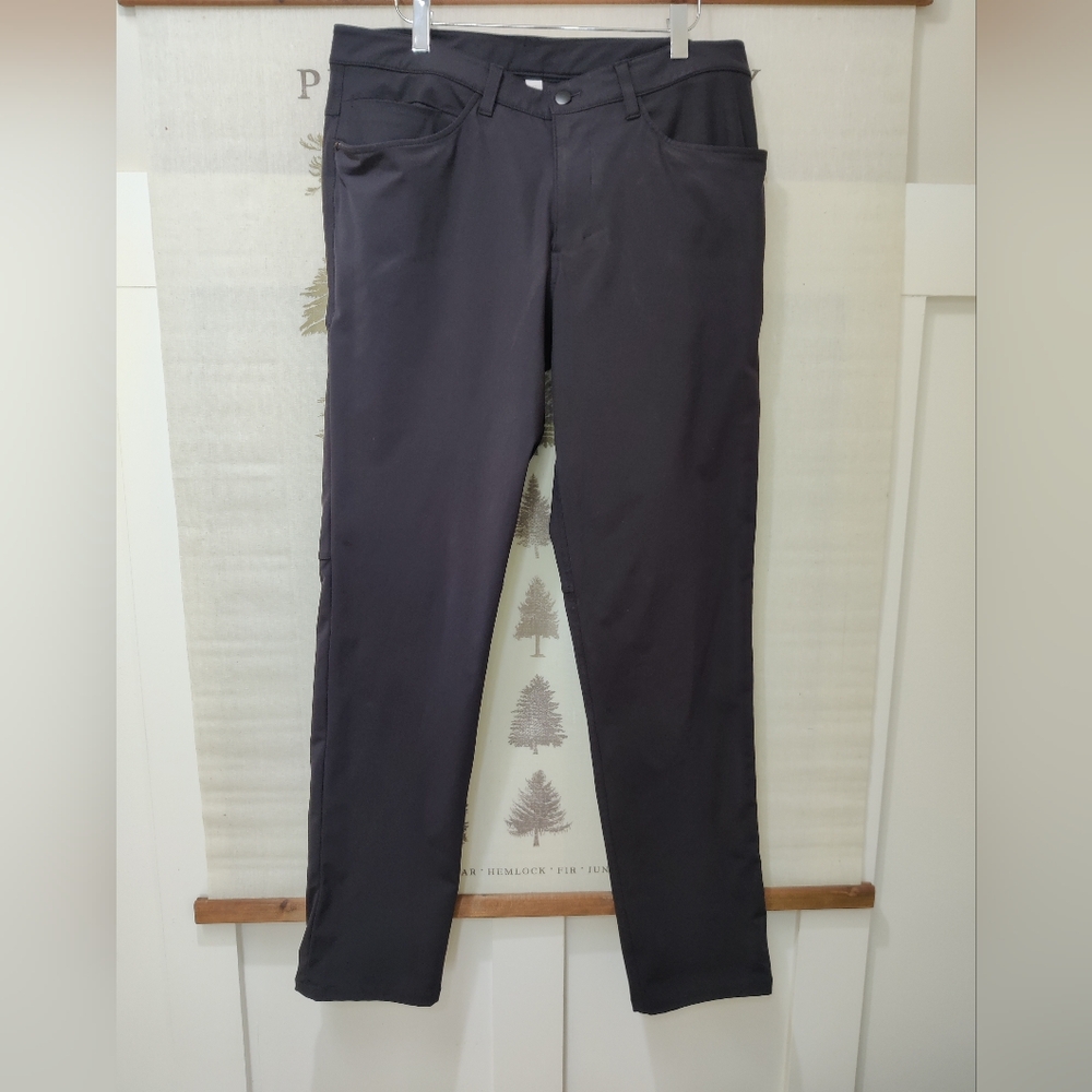 Lululemon Men's ABC Classic-Fit 5-Pocket Pant 32 Black Warpstreme Trousers